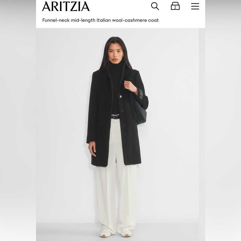 Aritzia - The Cocoon Coat New - Wool Cashmere Mid Length - Medium